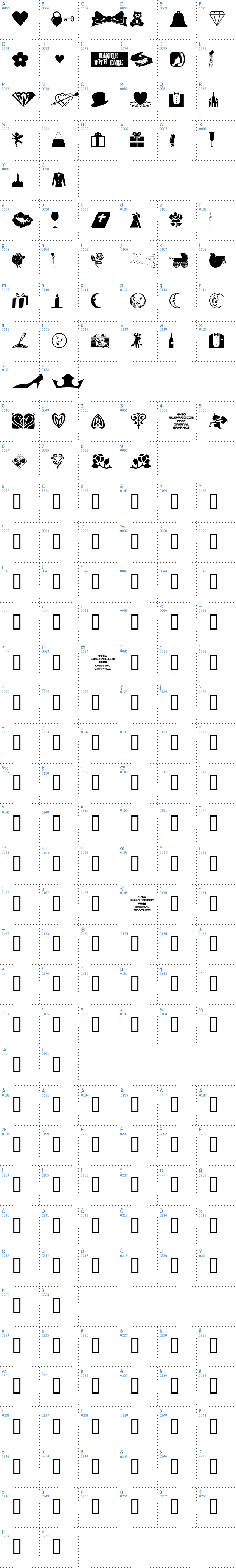 Vollständige Schriftzeichen bersicht: 4YEOVAL Schriftart