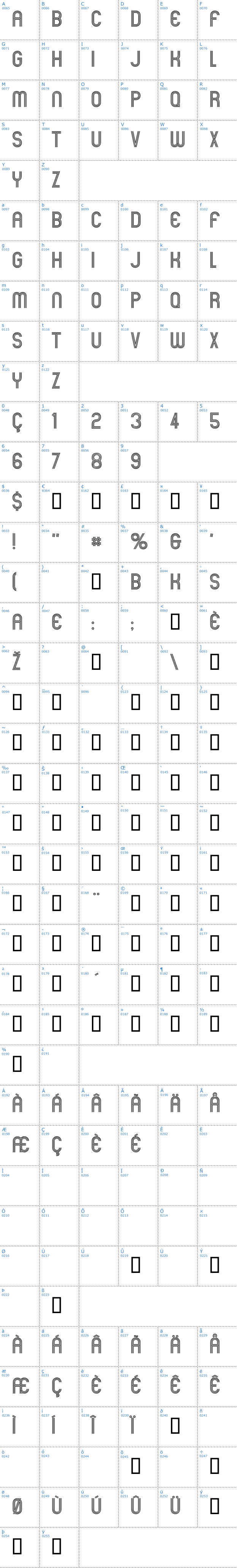 Vollständige Schriftzeichen bersicht: Mexcellent Schriftart
