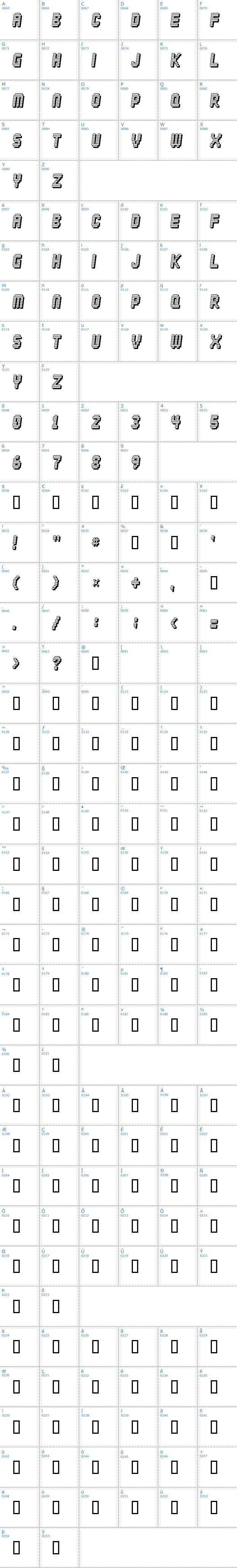 Vollständige Schriftzeichen bersicht: Diskoteque Schriftart