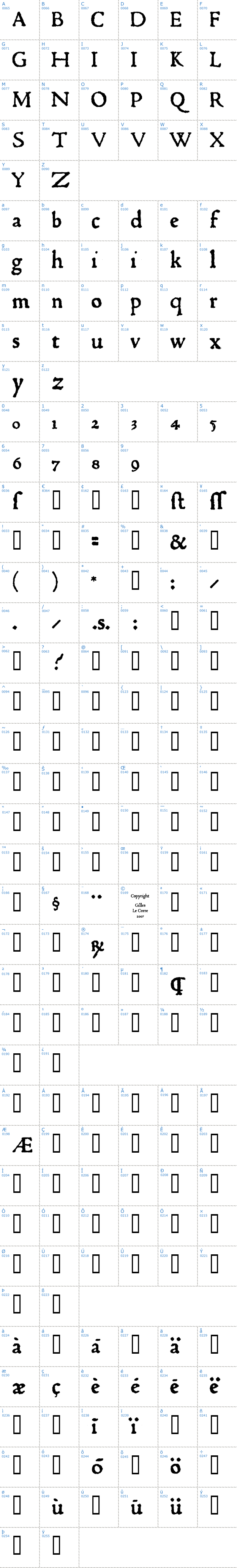 Vollständige Schriftzeichen bersicht: 1470 Jenson Schriftart