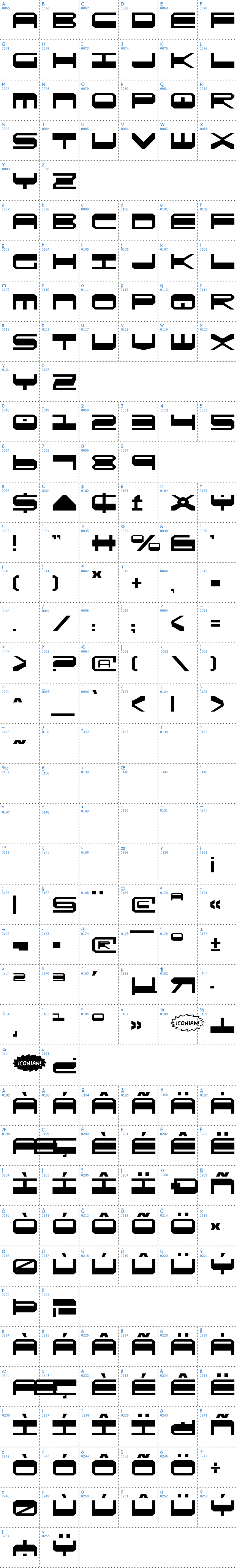 Vollständige Schriftzeichen bersicht: QuickGear Schriftart