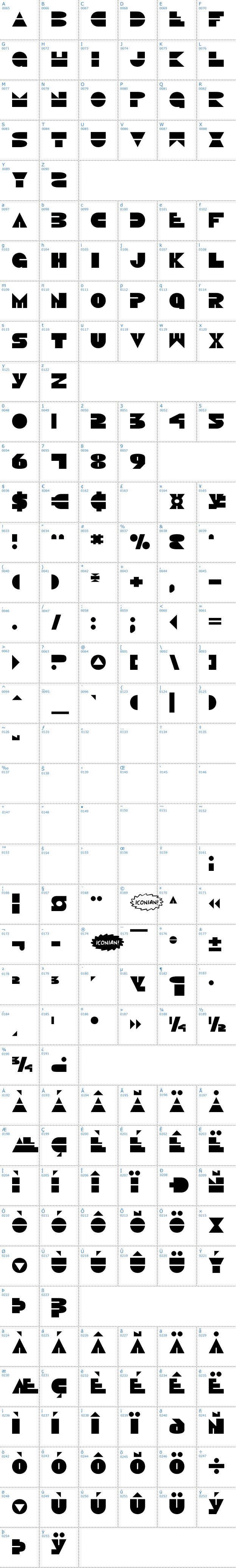 Vollständige Schriftzeichen bersicht: Disco Duck Schriftart