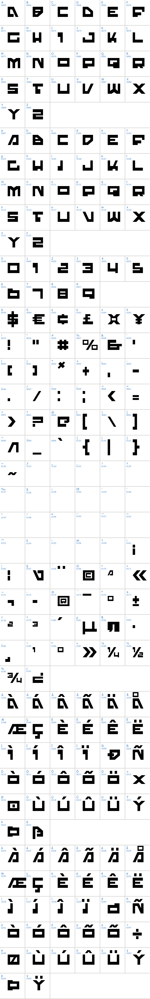 Vollständige Schriftzeichen bersicht: Trajia Schriftart
