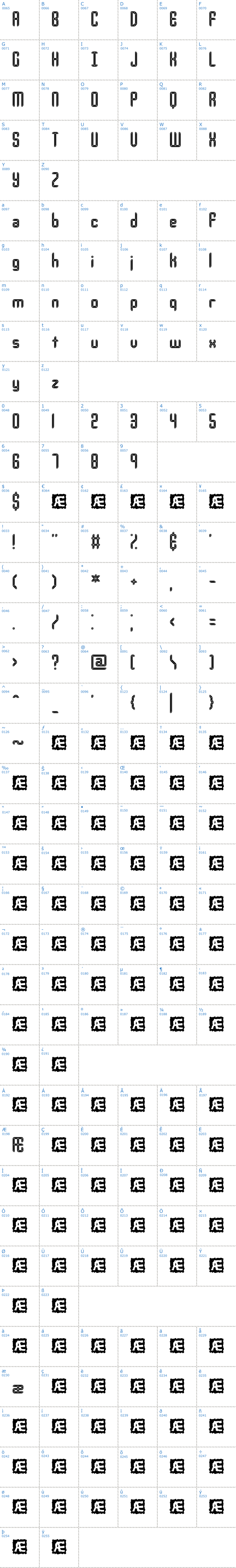 Vollständige Schriftzeichen bersicht: Your Complex Inlined Schriftart