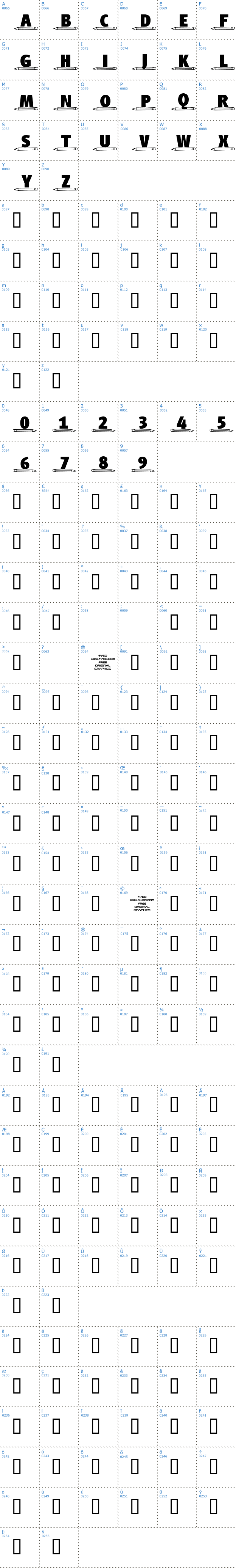 Vollständige Schriftzeichen bersicht: 4YEOschool Schriftart