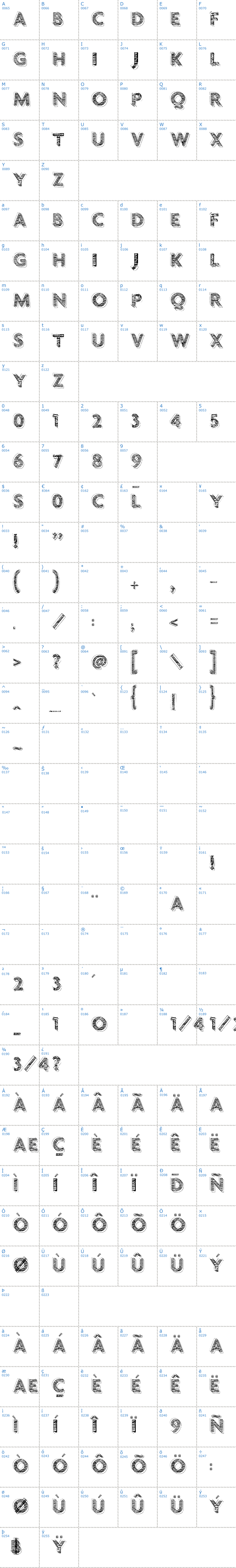 Vollständige Schriftzeichen bersicht: Vtks Chalk 79 Schriftart