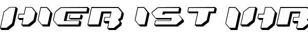 Ihre Vorschau von der Schriftart Bionic Kid Slanted 3d