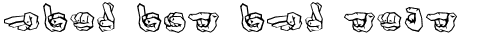 Ihre Vorschau von der Schriftart ZOE Deutsches Fingeralphabet Graffiti