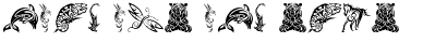 Ihre Vorschau von der Schriftart Tribal Animals Tattoo Designs