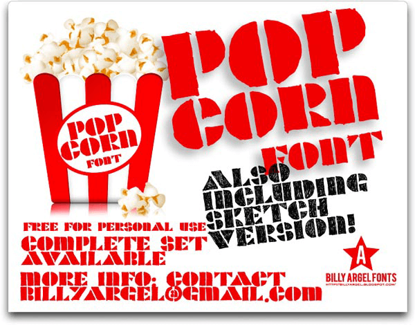 Popcorn - Font Illustration