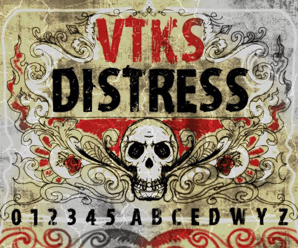 VTKS Distress - Font Illustration