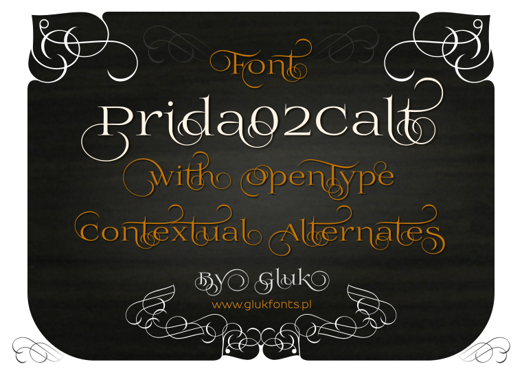 Prida02Calt - Font Illustration