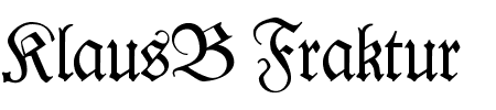 Schriftart KlausB Fraktur: Mehr Infos & Vorschau Generator TTF: KlausB Fraktur Schriftart