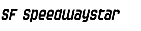 SF Speedwaystar Condensed Oblique Schriftart