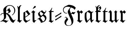 Schriftart Kleist-Fraktur: Mehr Infos & Vorschau Generator TTF: Kleist-Fraktur Schriftart