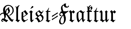 Schriftart Kleist-Fraktur Zierbuchstaben: Mehr Infos & Vorschau Generator TTF: Kleist-Fraktur Zierbuchstaben Schriftart