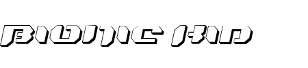 Font Bionic Kid Slanted 3d: Mehr Infos & Zeichen Übersicht TTF: Bionic Kid Slanted 3d Font