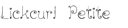 Font Lickcurl Petite: Mehr Infos & Zeichen Übersicht TTF: Lickcurl Petite Font