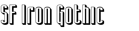 Schriftart SF Iron Gothic Shaded: Mehr Infos & Vorschau Generator TTF: SF Iron Gothic Shaded Schriftart