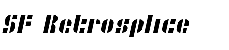Schriftart SF Retrosplice: Mehr Infos & Vorschau Generator TTF: SF Retrosplice Schriftart