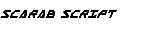 Scarab Script Bold Italic Schriftart