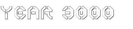 Font Year 3000 Outline: Mehr Infos & Zeichen Übersicht TTF: Year 3000 Outline Font