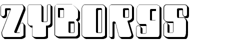 Font Zyborgs 3D: Mehr Infos & Zeichen Übersicht TTF: Zyborgs 3D Font