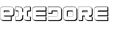 Font Exedore 3D: Mehr Infos & Zeichen Übersicht TTF: Exedore 3D Font
