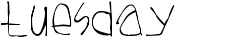 Schriftart Tuesday: Mehr Infos & Vorschau Generator TTF: Tuesday Schriftart