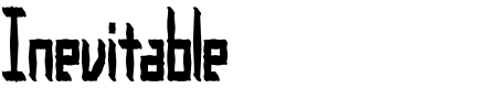 Schriftart Inevitable BRK: Mehr Infos & Vorschau Generator TTF: Inevitable BRK Schriftart