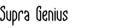 Schriftart Supra Genius BRK: Mehr Infos & Vorschau Generator TTF: Supra Genius BRK Schriftart