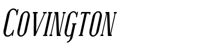 Covington SC Cond Italic Schriftart