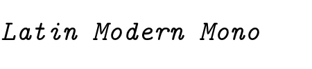 Latin Modern Mono 10 Italic Schriftart