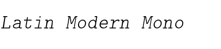 Latin Modern Mono Light 10 Oblique Schriftart
