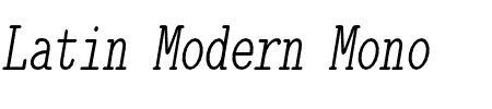 Latin Modern Mono Condensed 10 Oblique Schriftart