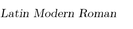 Latin Modern Roman Slanted 10 Regular Schriftart