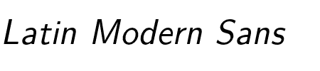 Latin Modern Sans 10 Oblique Schriftart