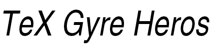 TeX Gyre Heros Condensed Oblique Schriftart