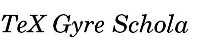 TeX Gyre Schola Oblique Schriftart