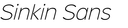 Sinkin Sans 200 X Light Italic Schriftart