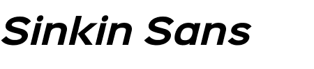 Sinkin Sans 700 Bold Italic Schriftart