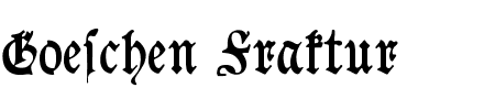 Schriftart Goeschen Fraktur: Mehr Infos & Vorschau Generator TTF: Goeschen Fraktur Schriftart