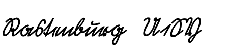 Rastenburg schraeg U1SY Schriftart