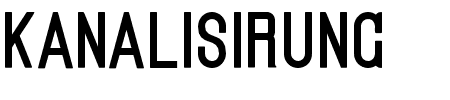 Schriftart Kanalisirung: Mehr Infos & Zeichen Übersicht TTF: Kanalisirung Schriftart