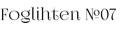 Schriftart Foglihten No07: Mehr Infos & Vorschau Generator TTF: Foglihten No07 Schriftart