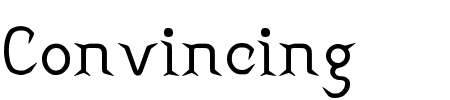 Schriftart Convincing: Mehr Infos & Vorschau Generator TTF: Convincing Schriftart