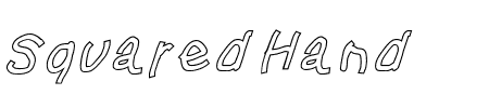 Squared Hand Oblique Outline Schriftart