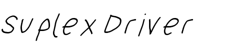 Suplex Driver Oblique Schriftart