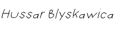 Hussar Blyskawica Oblique Schriftart