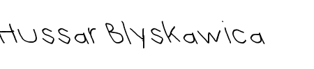 Hussar Blyskawica Opposite Oblique Schriftart